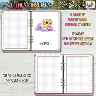 A5 Wellness Dated Monthly Inserts and Undated Weekly