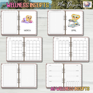 A5 Wellness Dated Monthly Inserts and Undated Weekly