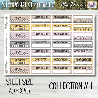 Standard Extra Labels     Collection # 1