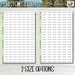 JEN PLANS    Custom Scripts