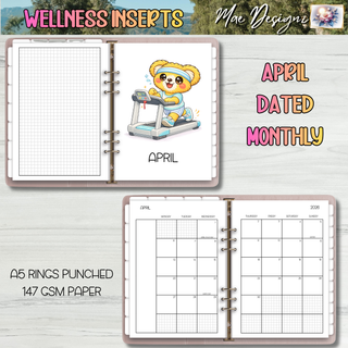 A5 Wellness Dated Monthly Inserts and Undated Weekly