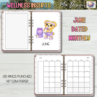 A5 Wellness Dated Monthly Inserts and Undated Weekly