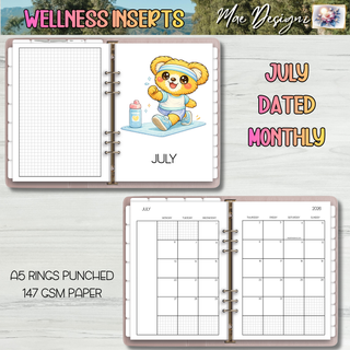 A5 Wellness Dated Monthly Inserts and Undated Weekly