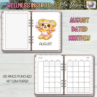 A5 Wellness Dated Monthly Inserts and Undated Weekly