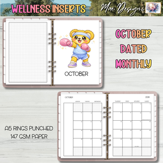 A5 Wellness Dated Monthly Inserts and Undated Weekly